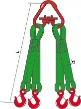Строп текстильный четырехветвевой 4СТ 1.25 т L=3 м  РА 60 мм Звено РТ-3 купить в Муравленко
