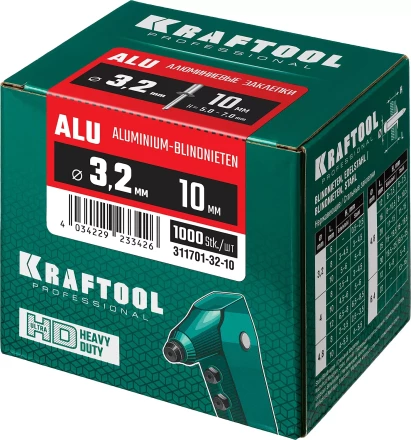Заклепки алюминиевые KRAFTOOL 311701-32-10 купить в Муравленко