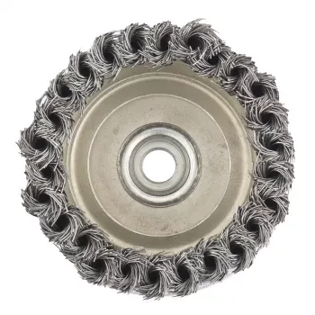 Щетка для УШМ Heavy Duty, 100 мм, М14, &quot;чашка&quot;, крученая металлическая проволока  MATRIX 74672 купить в Муравленко