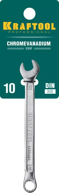 Ключи комбинированные KRAFTOOL, Cr-V, DIN 3113 27079-10 купить в Муравленко