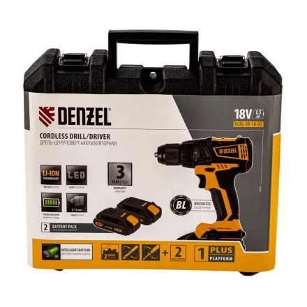 Дрель-шуруповерт аккумуляторная BLDL-IB-18-02 Denzel 26121 купить в Муравленко
