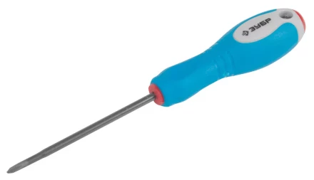 Отвертка ЗУБР, Cr-V сталь, трехкомпонентная рукоятка, цветовая индикация типа шлица, PH №00, 63мм 25252-00-063_z01 купить в Муравленко