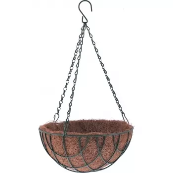 Кашпо подвесное с вкладышем из коковиты полукруглое d25см PALISAD 69024 купить в Муравленко