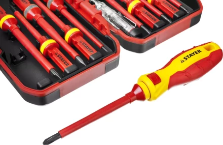Набор STAYER &quot;PROFI&quot;: Отвертки диэлектрические до 1000В, 13 предметов 25146-H13 купить в Муравленко