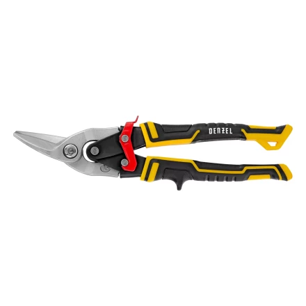 Ножницы по металлу Denzel, 270 мм, прямой и левый рез, сталь-СrMo, трехкомпонентные рукоятки, 78372 купить в Муравленко