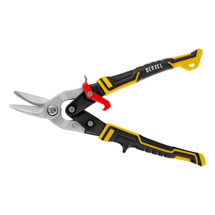 Ножницы по металлу Denzel, 270 мм, прямой и левый рез, сталь-СrMo, трехкомпонентные рукоятки, 78372 купить в Муравленко
