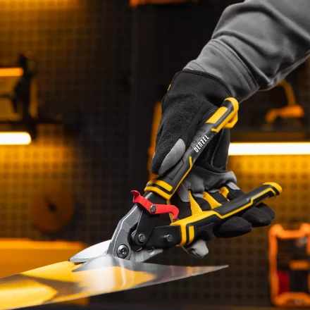 Ножницы по металлу Denzel, 270 мм, прямой и левый рез, сталь-СrMo, трехкомпонентные рукоятки, 78372 купить в Муравленко