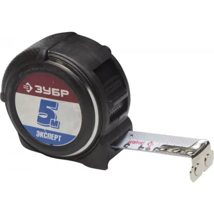 Рулетка ЗУБР &quot;ЭКСПЕРТ&quot; &quot;АНТЕЙ&quot;, металлический обрезиненный корпус, полотно с нейлоновым напылением, 5мх25мм 34053-05-25 купить в Муравленко
