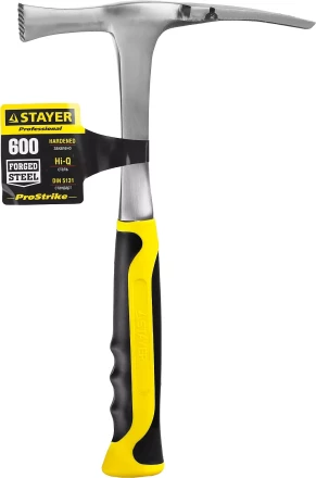 Молоток-кирочка КАМЕНЩИКА STRIKE 600г цельнометаллический, STAYER Professional 20165 20165 купить в Муравленко