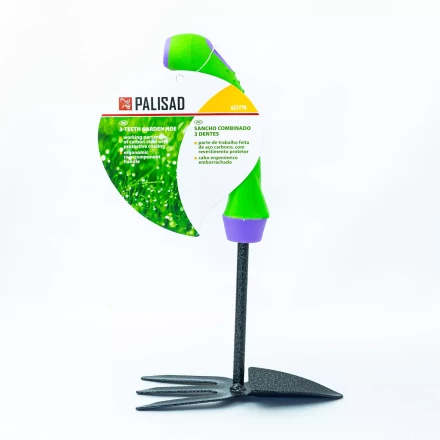 Мотыжка комбинированная Palisad 623778, профиль &quot;лепесток&quot; и 3-зубая, защ. покр, обрез. эргономичная рукоятка купить в Муравленко