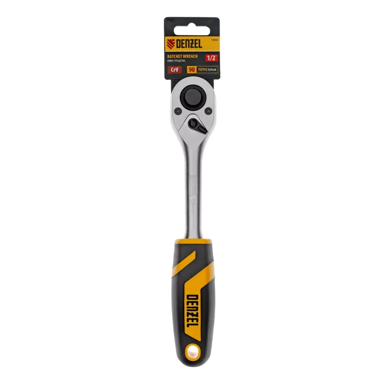 Ключ-трещотка 1/2" Denzel 14033, 90 зубьев, с быстрым сбросом, CrV купить в Муравленко