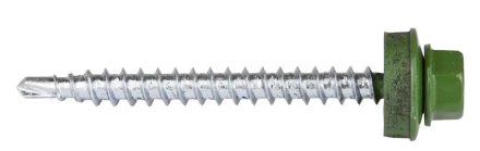 Саморезы ЗУБР &quot;ПРОФЕССИОНАЛ&quot; окраш., RAL 6002 зелен. лист, для крепл. кров. матер. к дерев. обреш., 4.8x50мм, 250шт 4-300315-48-050-6002 купить в Муравленко