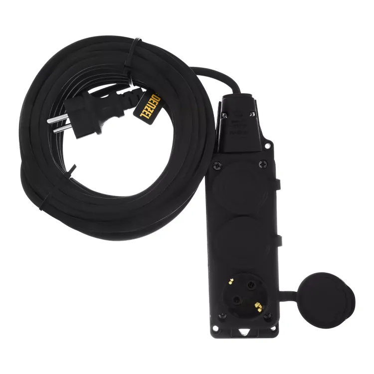 Удлинитель-шнур силовой Denzel Top Series 37421, КГТТ, 10м, 3 розетки, 3 x 1,5 мм, 3 м купить в Муравленко