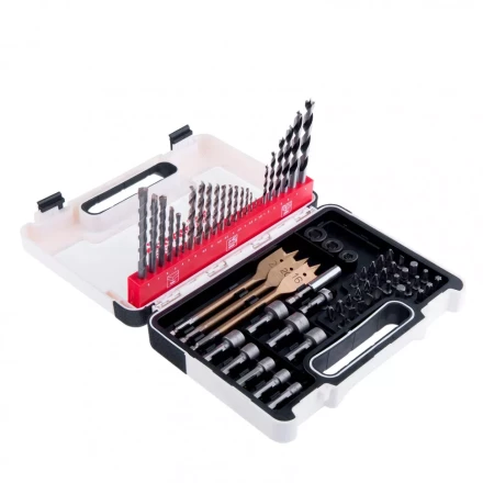 Набор сверл комбинированный по металлу 1-6 мм бетону 3-8 мм дереву 3-8 мм перки биты 30 шт адаптер головки 8 шт 71 предмет Pro Matrix 725671 купить в Муравленко