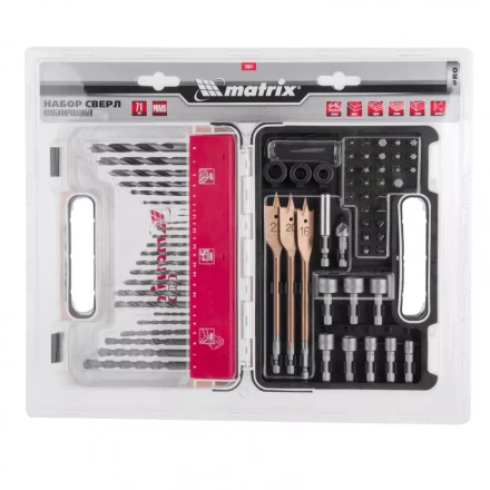Набор сверл комбинированный по металлу 1-6 мм бетону 3-8 мм дереву 3-8 мм перки биты 30 шт адаптер головки 8 шт 71 предмет Pro Matrix 725671 купить в Муравленко