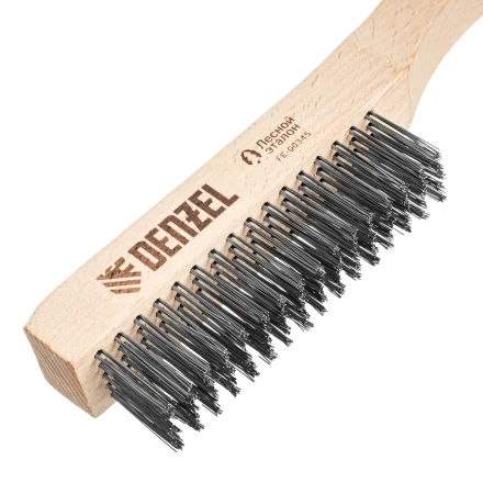 Щетка зачистная 5-и рядная, прямая проволока из нержавеющей стали с деревянной ручкой, EFP// Denzel 74845 купить в Муравленко
