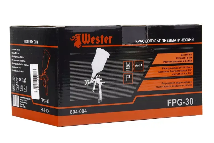 Краскопульт пневматический WESTER FPG-30  профи купить в Муравленко