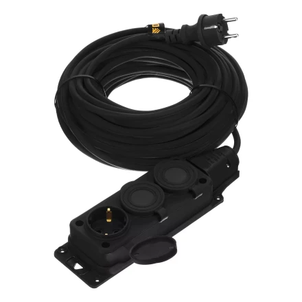 Удлинитель-шнур силовой Denzel Top Series, КГТТ, 20м, 3 розетки, 3 x 1,5 мм, 3 м 37422 купить в Муравленко