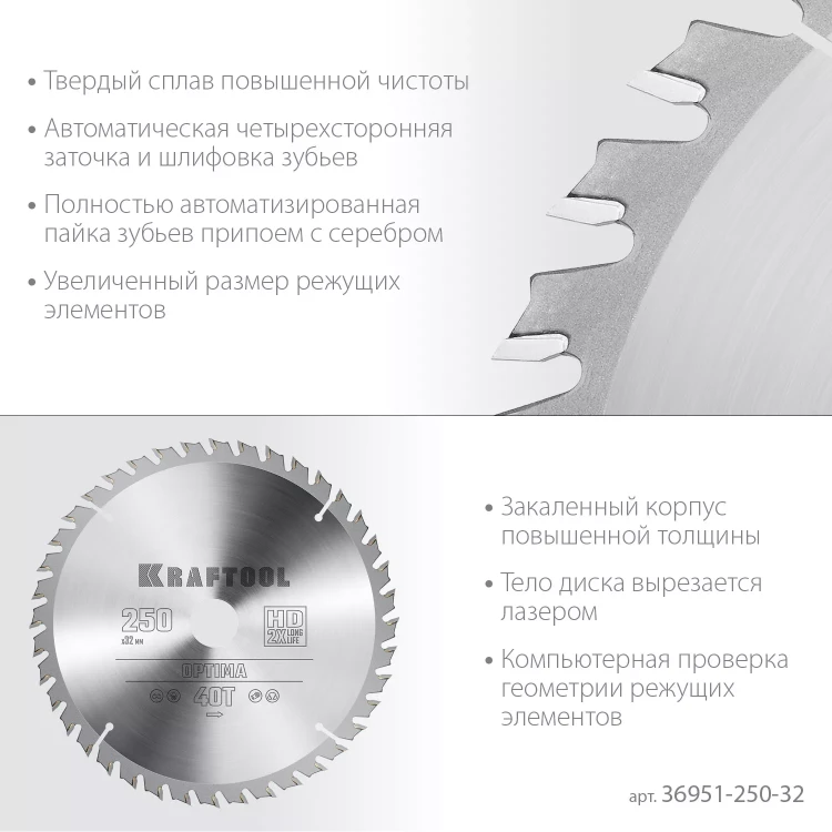 Диск пильный OPTIMA, повышенный ресурс 36951-250-32 купить в Муравленко