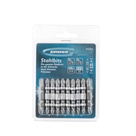 Набор бит двухстор., Ph2-Ph2х45мм, сталь S2, 10шт GROSS 11209 купить в Муравленко