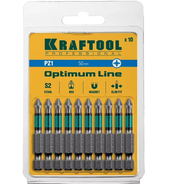 Биты KRAFTOOL OPTIMUM PZ 26124-1-50-10 купить в Муравленко