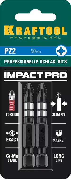Биты для ударных шуруповертов KRAFTOOL Impact Pro PZ 26193-2-50-S2 купить в Муравленко