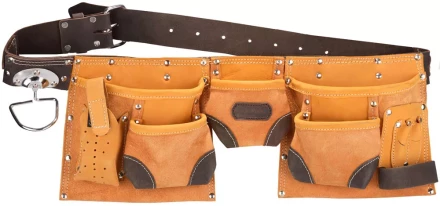Пояс KRAFTOOL для инструментов, натуральная кожа, 9 карманов 1-38520 купить в Муравленко