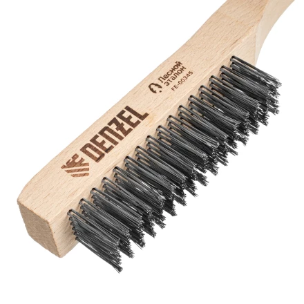 Щетка зачистная 6-и рядная, прямая проволока из нержавеющей стали с деревянной ручкой, EFP// Denzel 74846 купить в Муравленко