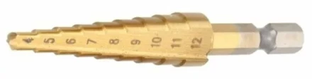 Сверло ступенчатое HSS-TiN с прямым желобком, 4-12x42x65, 1/4&quot; (Makita D-40113) купить в Муравленко