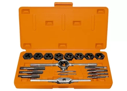 Набор метчиков и плашек М3 - М12 плашко-метчикодержатель 20 предметов в пластиковом боксе SPARTA 773105 купить в Муравленко