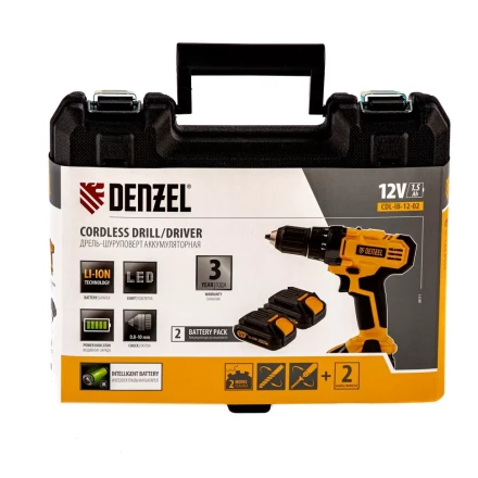 Дрель-шуруповерт аккумуляторная CDL-IB-12-02 Denzel 26111 купить в Муравленко