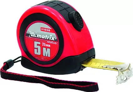 Рулетка Status autostop magnet 7,5 м х 25 мм двухкомпонентный корпус зацеп с магнитом  MATRIX 31039 купить в Муравленко