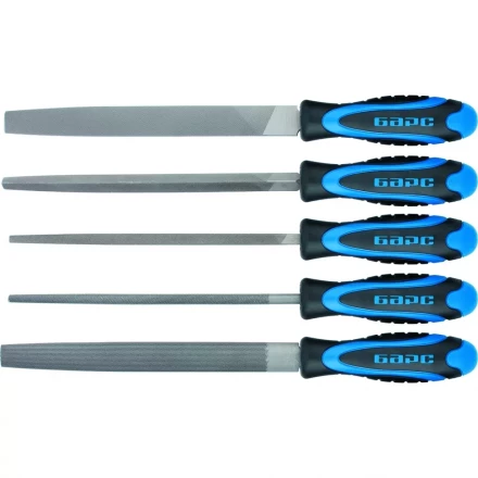 Набор напильников 200 мм 5 шт двухкомпонентная рукоятка БАРС 15854 купить в Муравленко