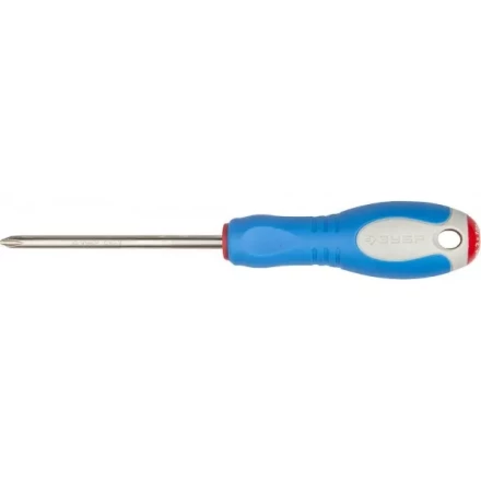Отвертка ЗУБР, Cr-V сталь, трехкомпонентная рукоятка, цветовая индикация типа шлица, PH №2, 100мм 25252-2-100_z01 купить в Муравленко