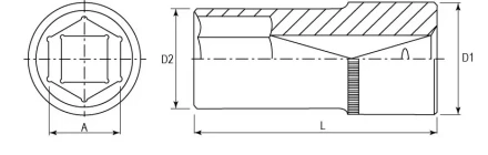 Головка торцевая глубокая 1/2&quot;DR 8 мм S04HD4108 Jonnesway 47231 купить в Муравленко