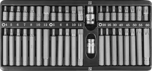 Набор вставок-бит 30 и 75мм Torx T20-T60 Spline М5-М12  42 предмета S29Н4142 SМ Jonnesway 47398 купить в Муравленко