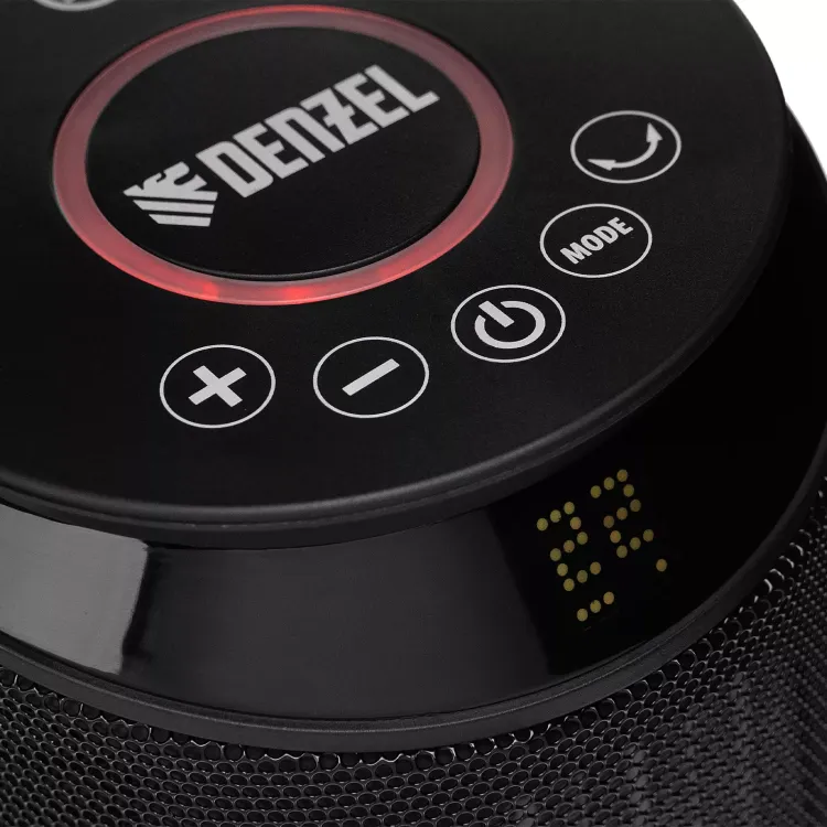 Тепловентилятор керамический Denzel DTFC-2000X, 2 кВт, wi-fi, пульт, динамик, вращение, 3 реж. 96426 купить в Муравленко