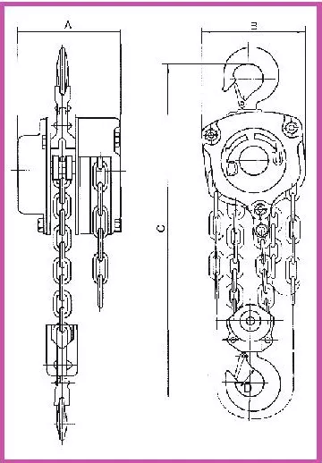 Таль ручная цепная HSZ-J LB г-п 2 тонн H=18 метра купить в Муравленко