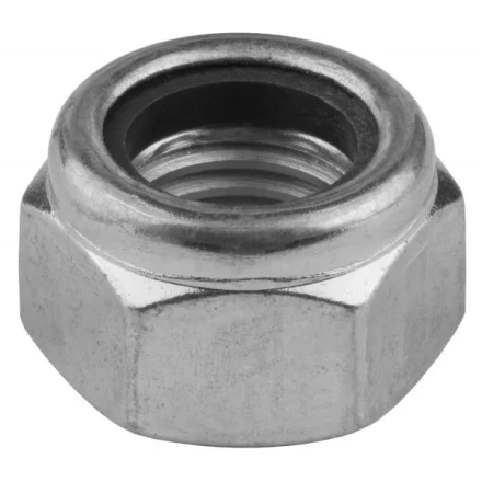 Гайка шестигранная, DIN 985, самостопорящаяся, с нейлоновым кольцом, кл. пр. 8, оцинкованная, M16, 100 шт, KRAFTOOL 303584-16 303584-16 купить в Муравленко