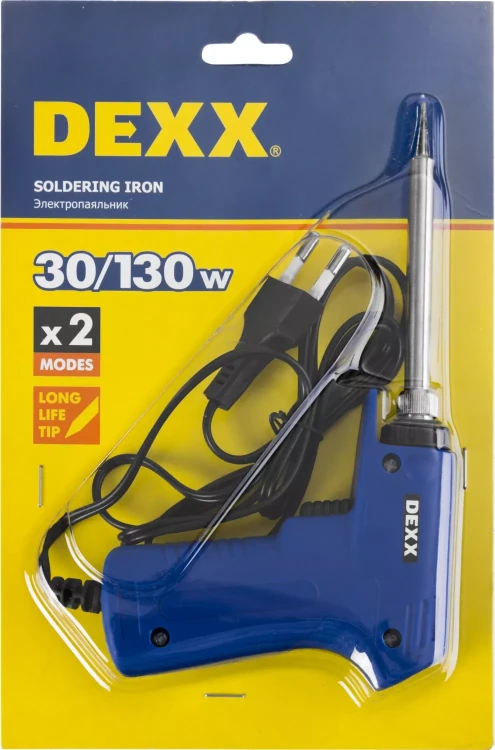 Паяльник DEXX, 2 уровня мощности 30-130Вт, пистолетная рукоятка 55317-130 купить в Муравленко