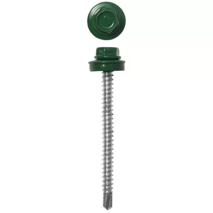 Саморезы ЗУБР окраш., RAL 6002 зелен. лист, для крепл. кров. матер. к дерев. обреш., 4.8x80мм, 700шт 4-300310-48-080-6002 купить в Муравленко