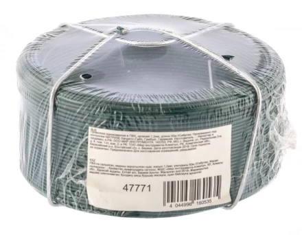 Проволока с ПВХ покрытием зеленая 1,2 мм длина 50 м Сибртех 47771 купить в Муравленко