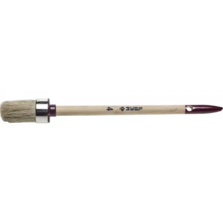 Кисть круглая ЗУБР &quot;УНИВЕРСАЛ - МАСТЕР&quot;, светлая щетина, деревянная ручка, №4, 25мм 01501-25 купить в Муравленко