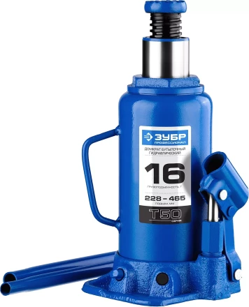 Домкрат гидравлический бутылочный T50, 16т, 228-465мм, ЗУБР Профессионал 43060-16 43060-16_z01 купить в Муравленко