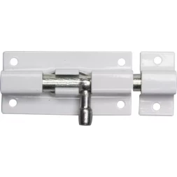 Задвижка накладная для окон и мебели "ШП-60 БЦ", цвет белый/цинк, 60мм 37751-60