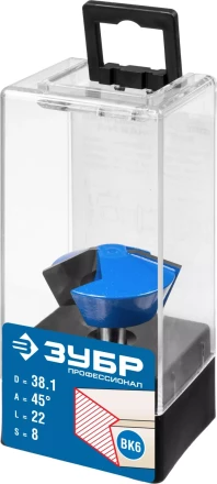 ЗУБР 38.1 x 22 мм, фреза кромочная конусная, Профессионал (28725-38.1-45) купить в Муравленко