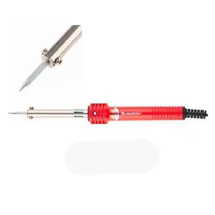 Паяльник MATRIX 40W (220В) пластиковая рукоятка медный наконечник с защитным покрытием 913004 купить в Муравленко