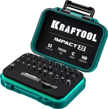 Набор ударных торсионных бит KRAFTOOL Impact, Cr-Mo-V-Nb сталь 26066-H32 купить в Муравленко