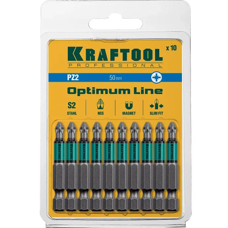 Биты KRAFTOOL OPTIMUM PZ 26124-2-50-10 купить в Муравленко