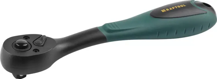 Трещотка для торцовых головок KRAFTOOL "EXPERT", Сr-V сталь, 72 зубца, пластиковое покрытие, 3/8" 27796-3/8_z02 купить в Муравленко